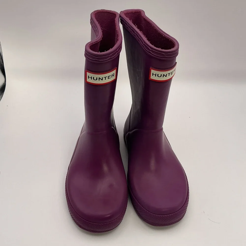 Hunter Kids Original First Gloss Purple Rain Boots US 10B 11G EU 27 KFT5003RGL